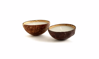 Thenga Coconut Shell Candle/Diya | Scented Soy Wax Candle