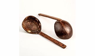 Thenga Wooden Coconut Shell Serving Spoon for Kitchen, Cooking | Handcrafted Natural Kitchenware