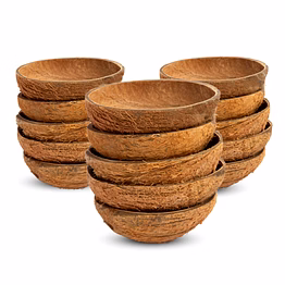 thenga oval raw coconut shell bowls – 150 ml | for serving & candle making