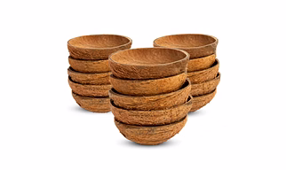 Thenga Oval Raw Coconut Shell Bowls – 150 ml | For Serving & Candle Making