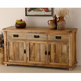 wooden sideboard in natural finish