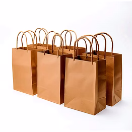 vyom brown kraft twisted handle boutique bag