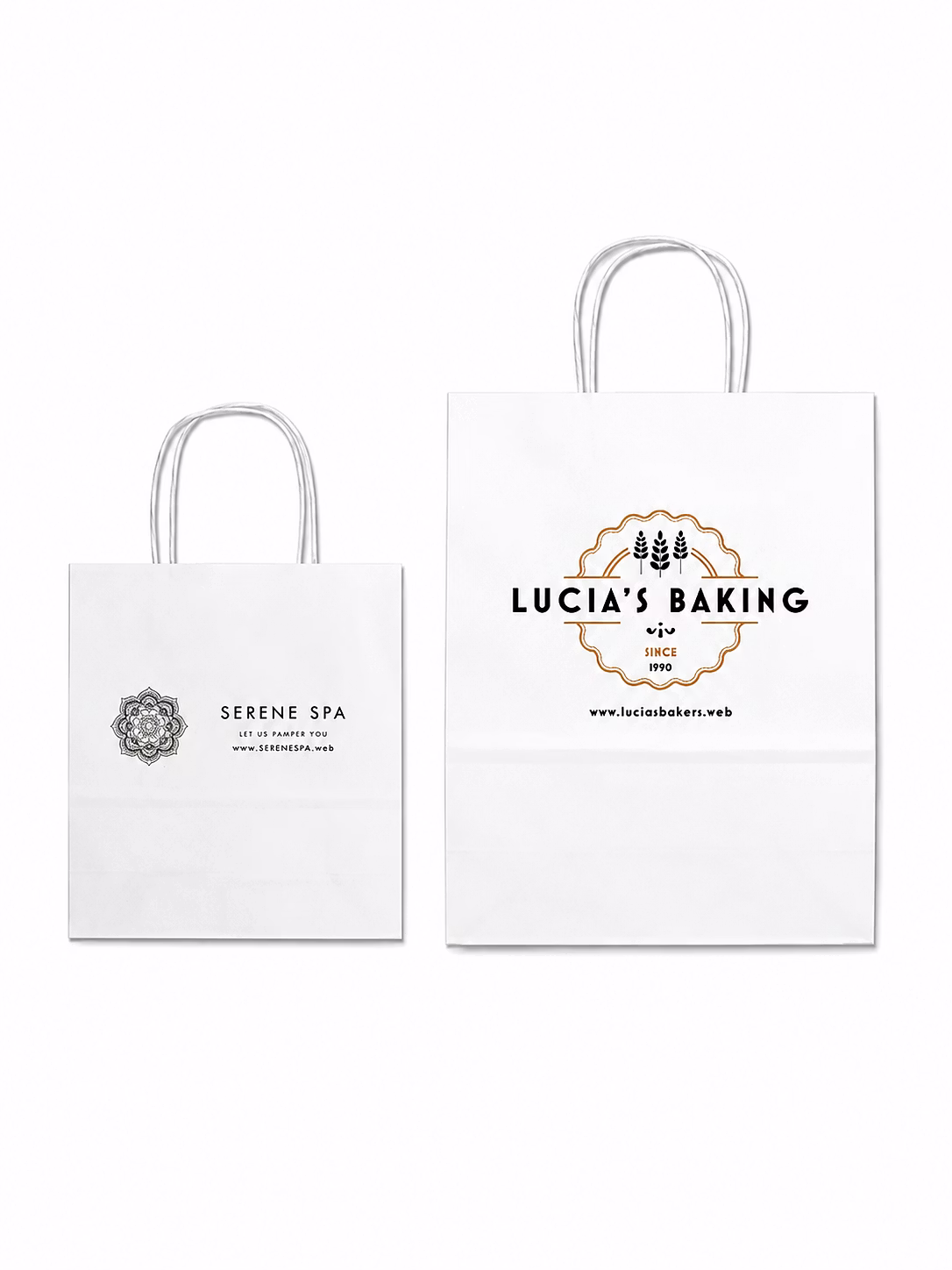 Printed White Paper Bag image 1