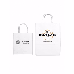 vyom printed white paper bag