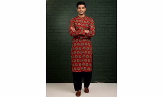 Ajrakh Kurta | Eastern Red Ivory