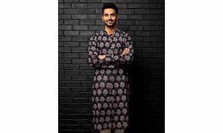 Ajrakh Kurta | Shadow Petals