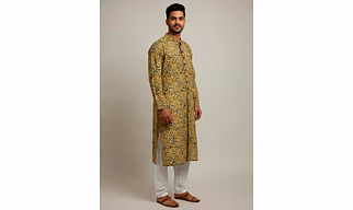 Poochampalli Kurta | Yellow Elegance