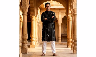 Black Edition | Bandhej Long Kurta