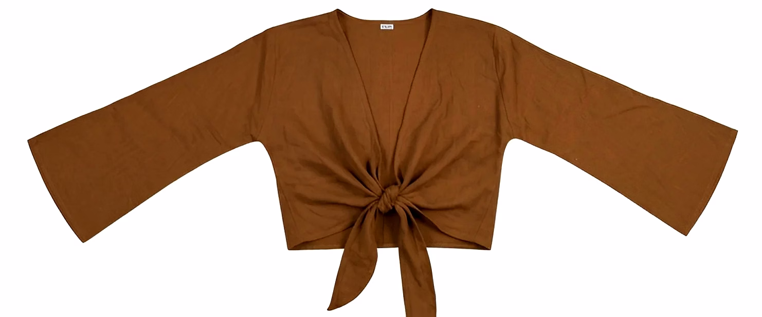 ladies premium mustard pario tie-up layered top