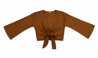 Ladies Premium Mustard Pario Tie-Up Layered Top