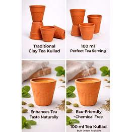 100 ml terracotta tea kullad glass