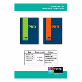 conference pad knotched & pasted cover