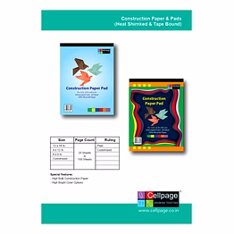 construction paper & pads (heat shirnked & tape bound)
