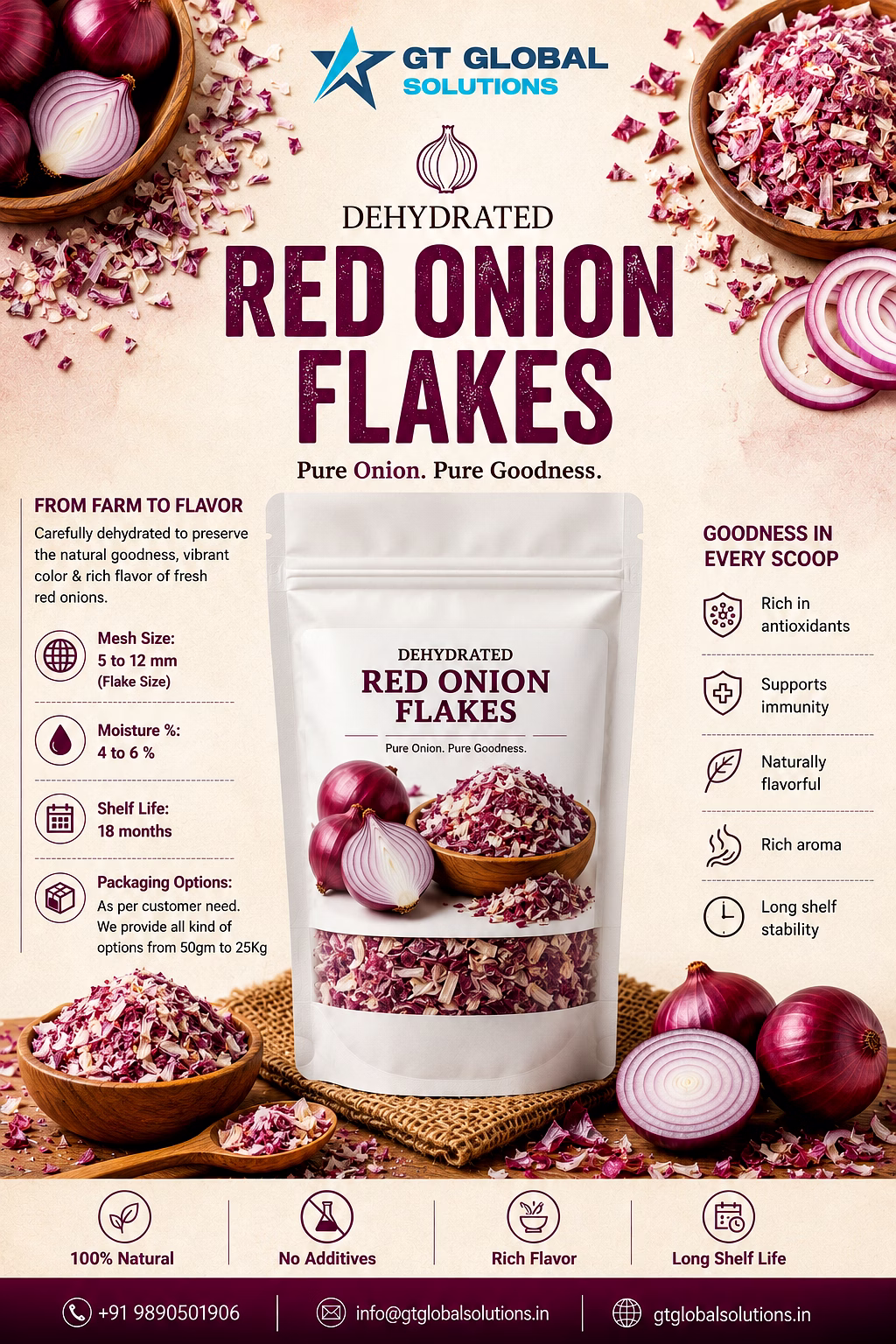 Dehydrated Red Onion Flakes image 2