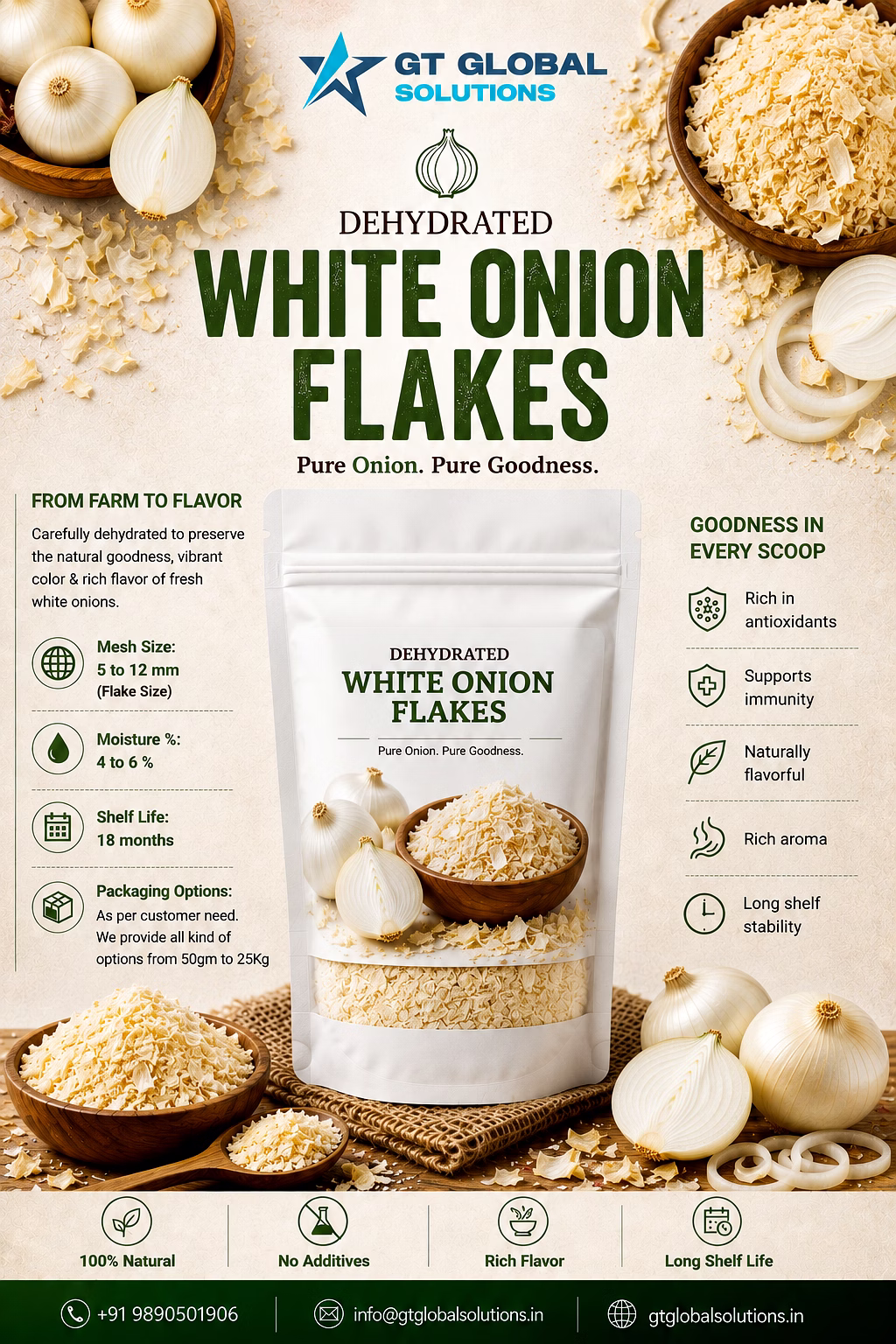 Dehydrated White Onion Flakes image 2