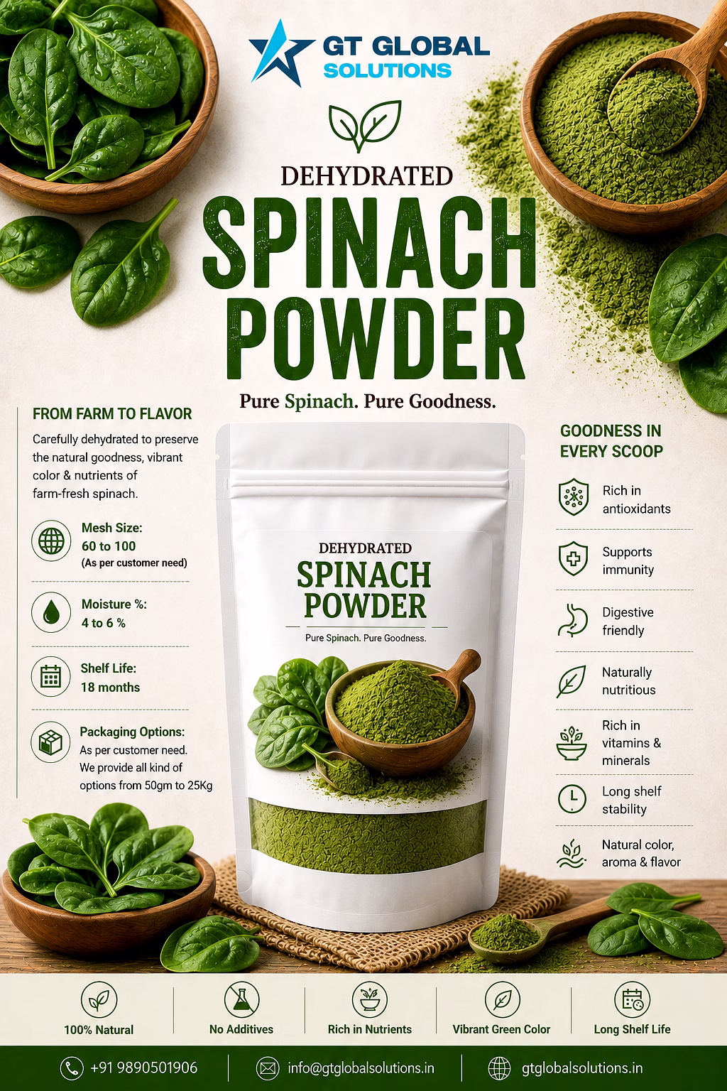 Dehydrated Spinach Powder image 2