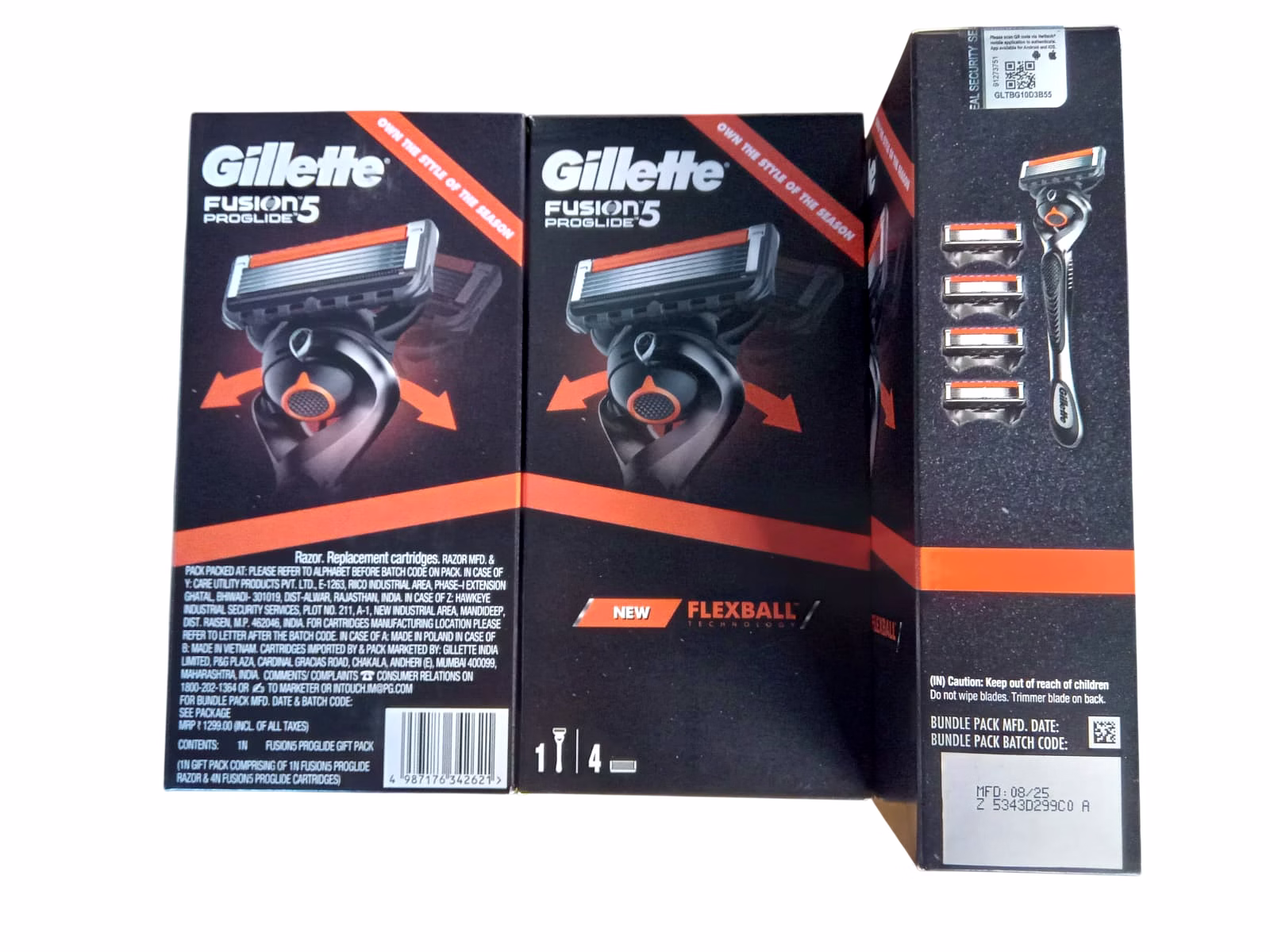gillette fusion 5 proglide razor + cartridges gift set