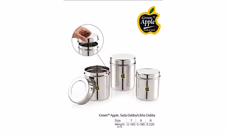 Premium Stainless Steel Sober Canister (S.S. Coil) | Kitchen Storage Dabba by Green Apple | Wholesale