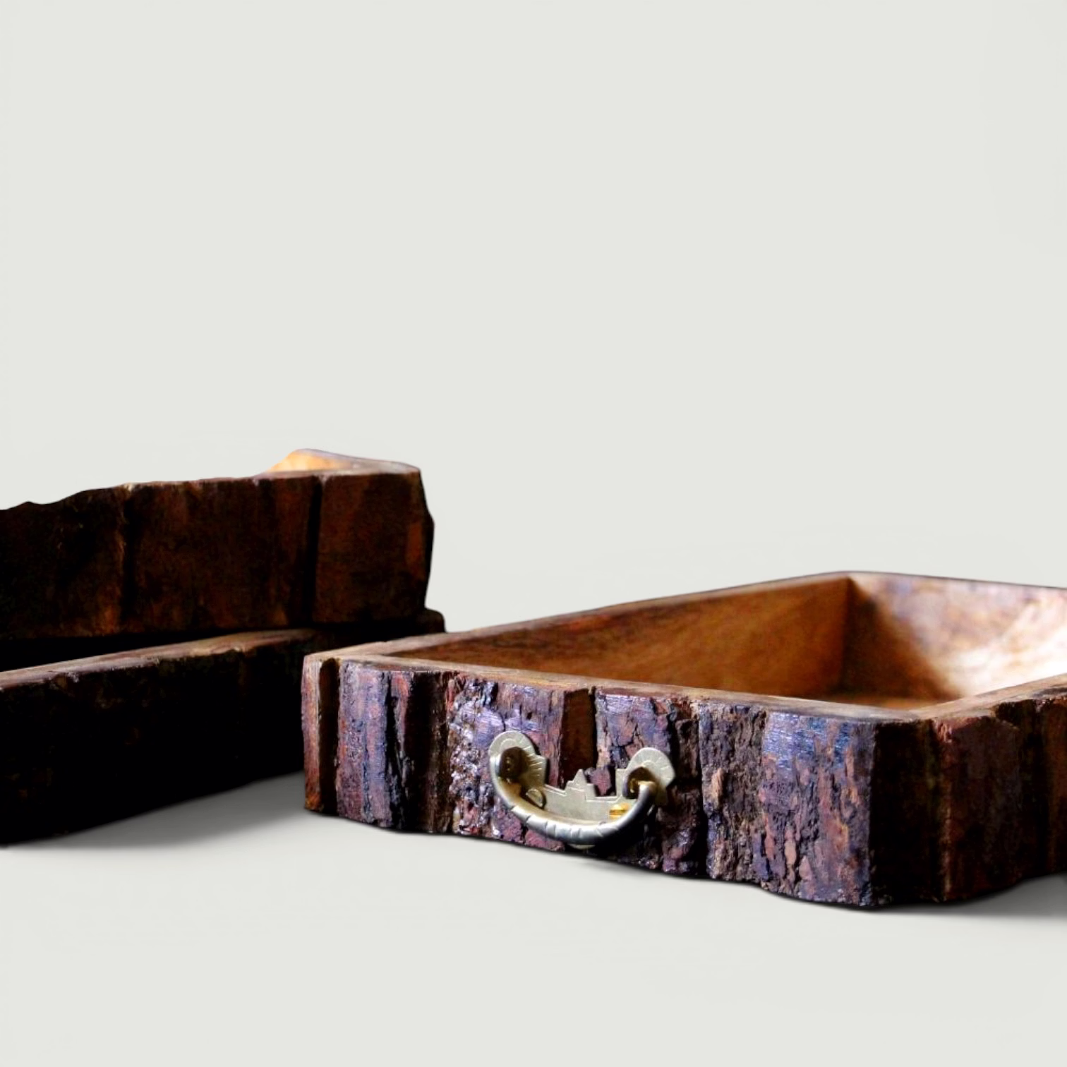 Wooden Serving Tray Set, Rustic Nesting Trays, Farmhouse Table Decor, Set of 3 image 4