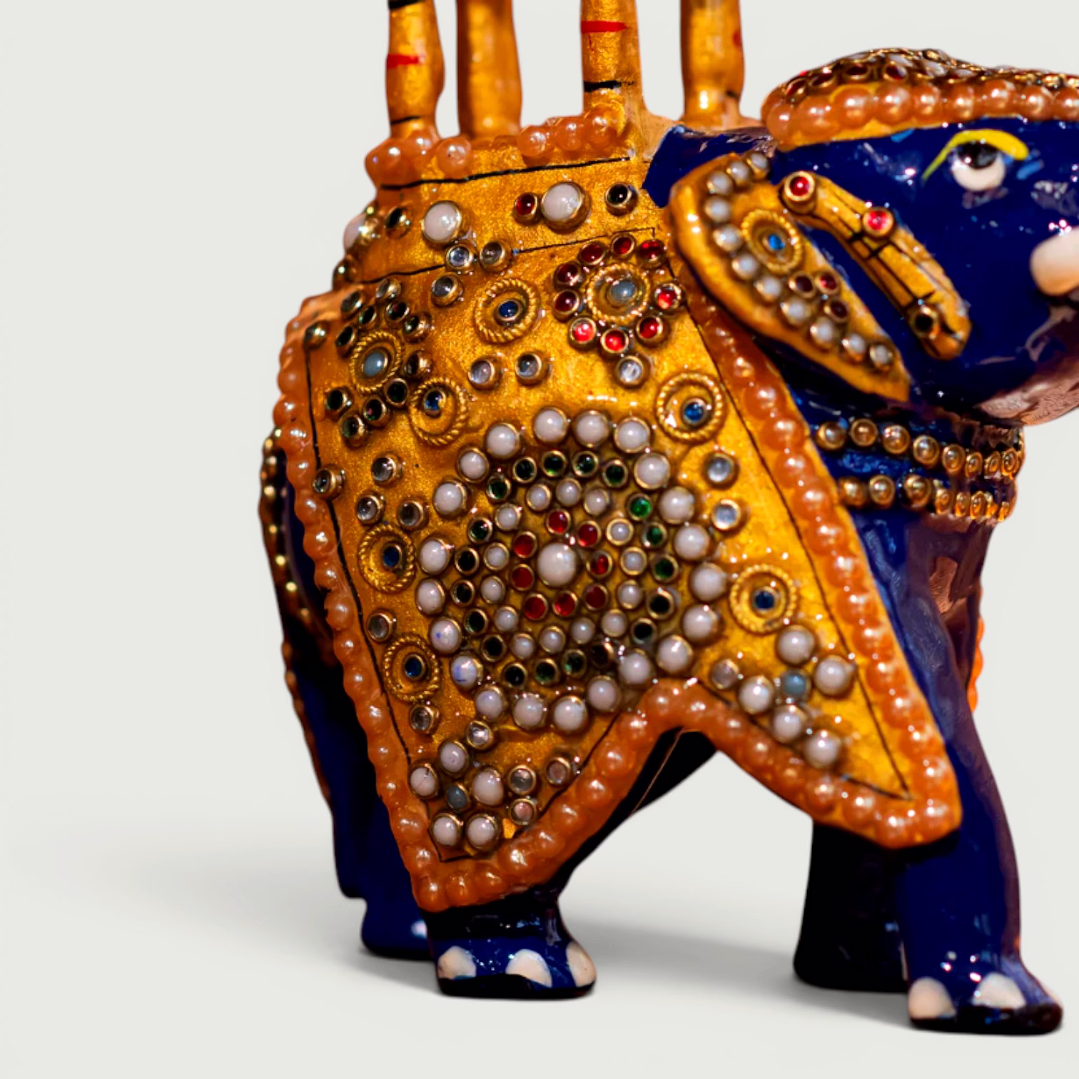 Handcrafted Meenakari Ambabari Elephant Figurine | Decorative Metal Elephant Showpiece | Ethnic Tabletop & Festive Decor image 4
