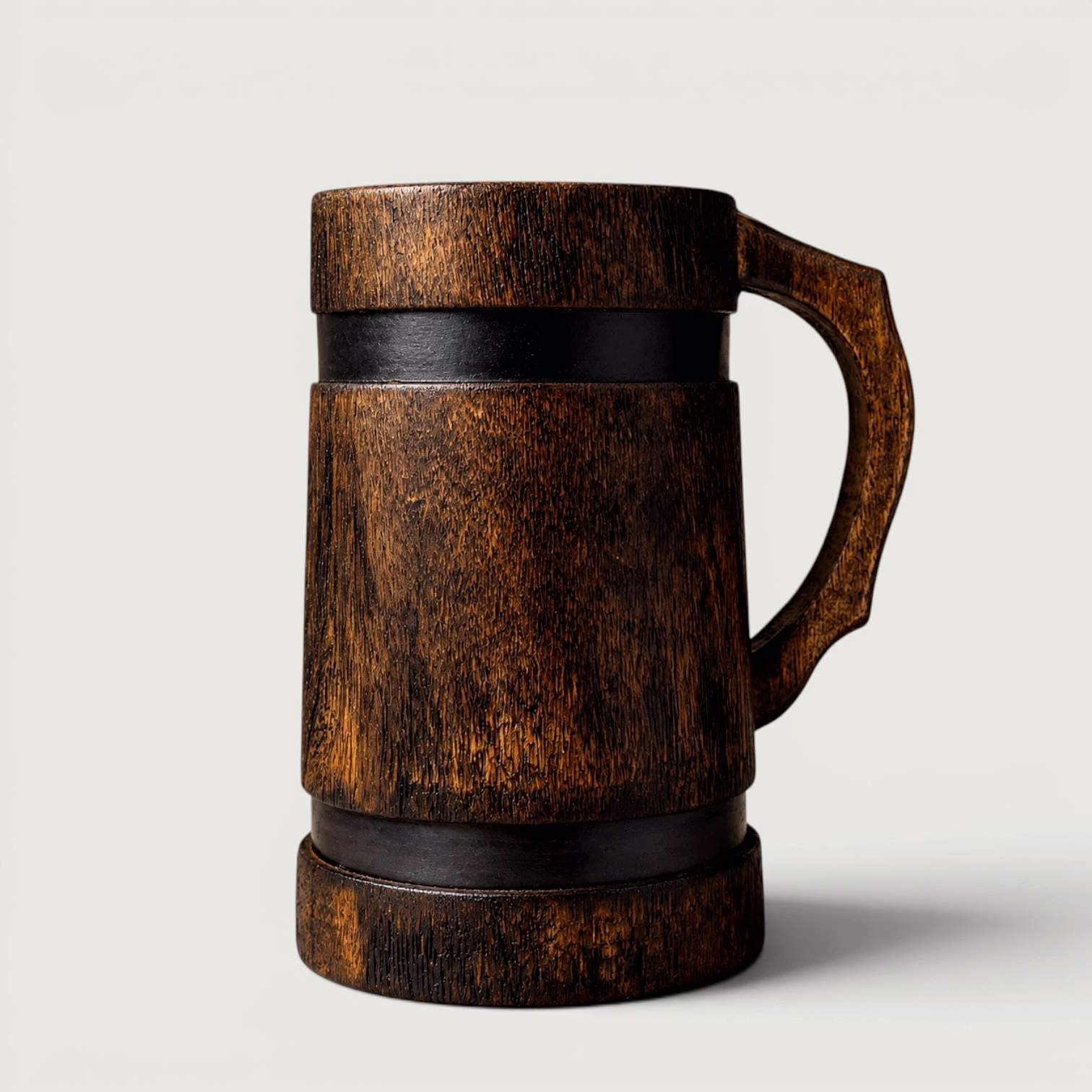 handcrafted mango wood barrel mug | rustic wooden beer mug | vintage drinkware & tableware accent