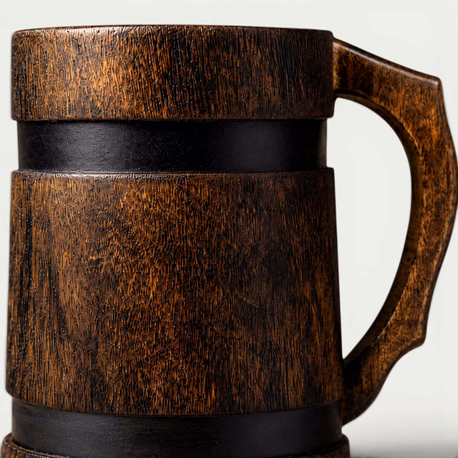 Handcrafted Mango Wood Barrel Mug | Rustic Wooden Beer Mug | Vintage Drinkware & Tableware Accent image 2