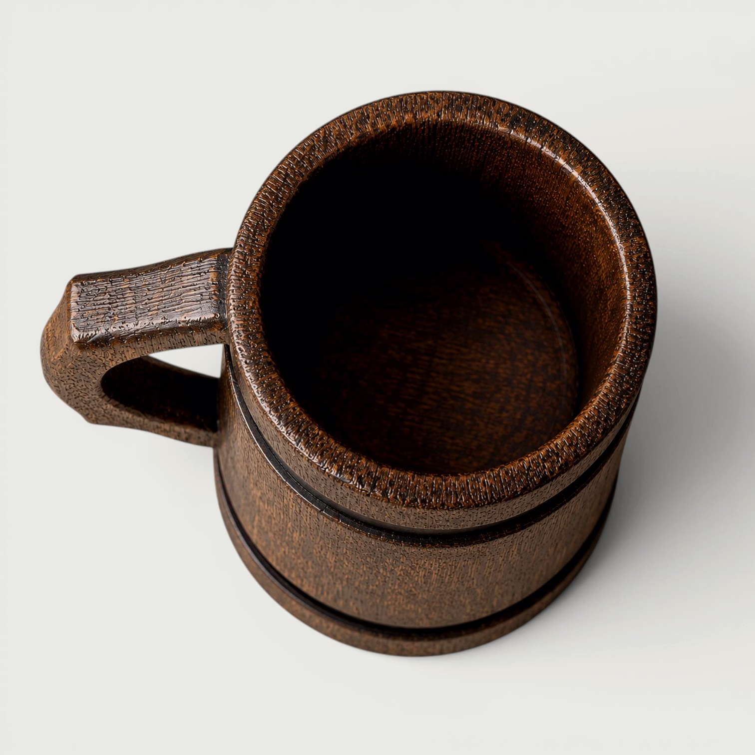 Handcrafted Mango Wood Barrel Mug | Rustic Wooden Beer Mug | Vintage Drinkware & Tableware Accent image 4