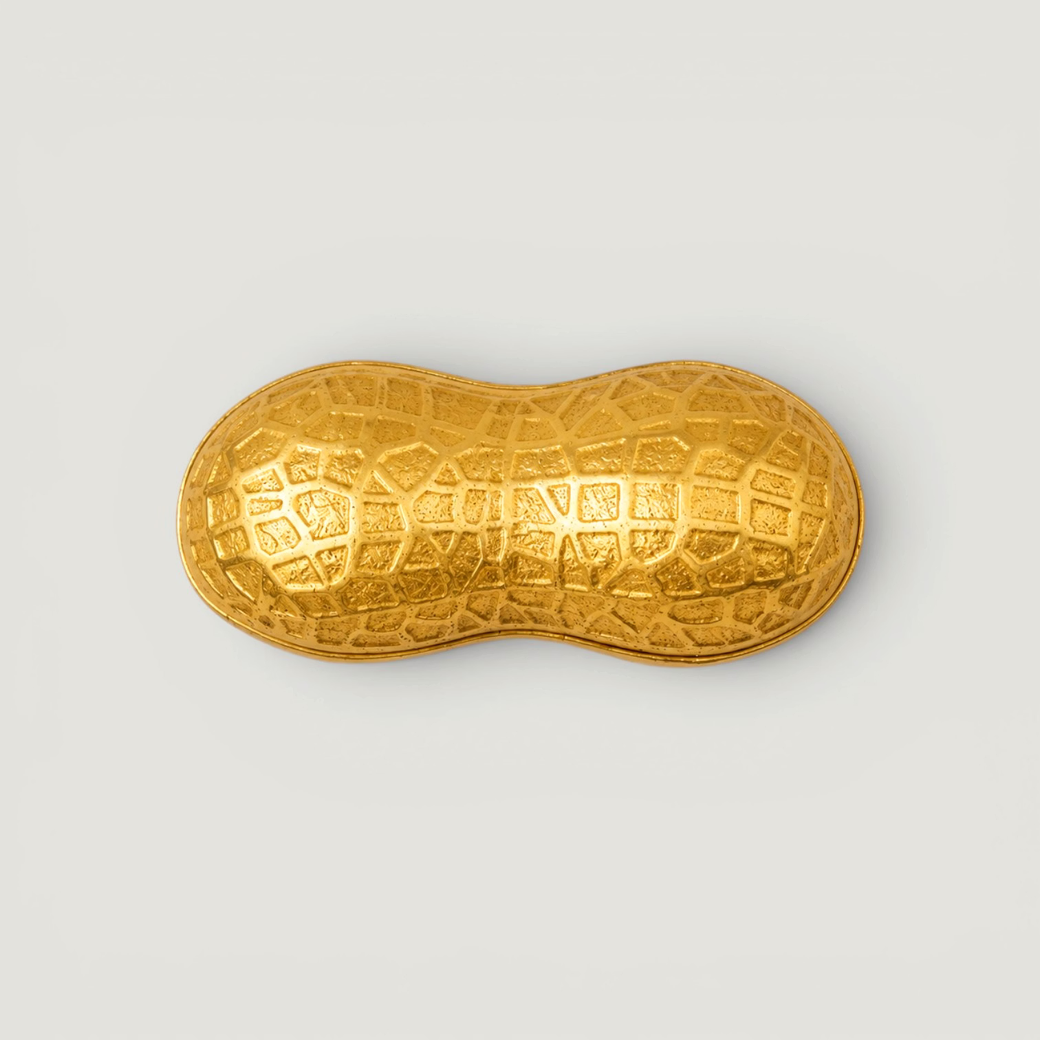 Golden Peanut Shape Decorative Storage Box | Metal Trinket Organizer | Luxury Tabletop & Gift Decor Accent image 3