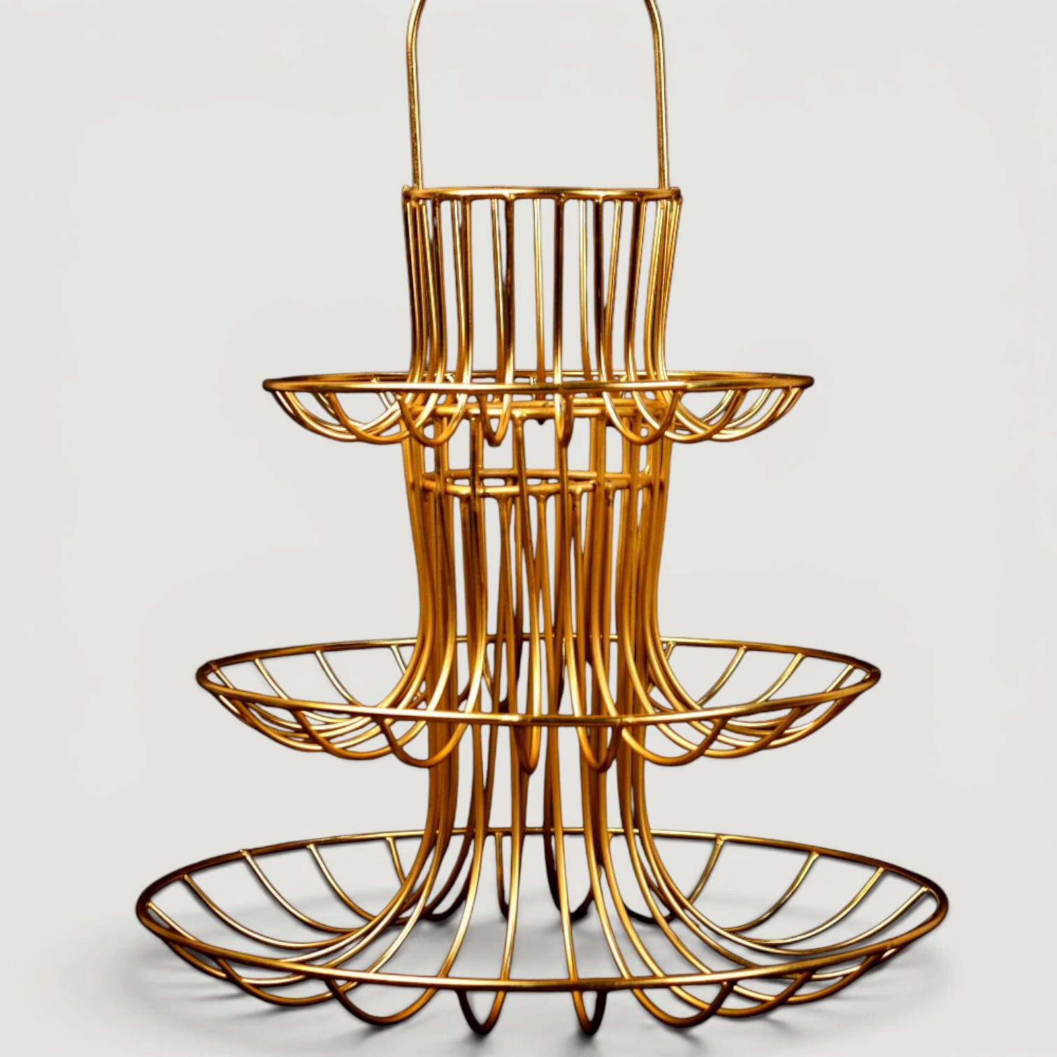 3-Tier Metal Fruit Basket Stand | Iron Countertop Fruit & Vegetable Organizer | Decorative Kitchen Storage Rack image 2