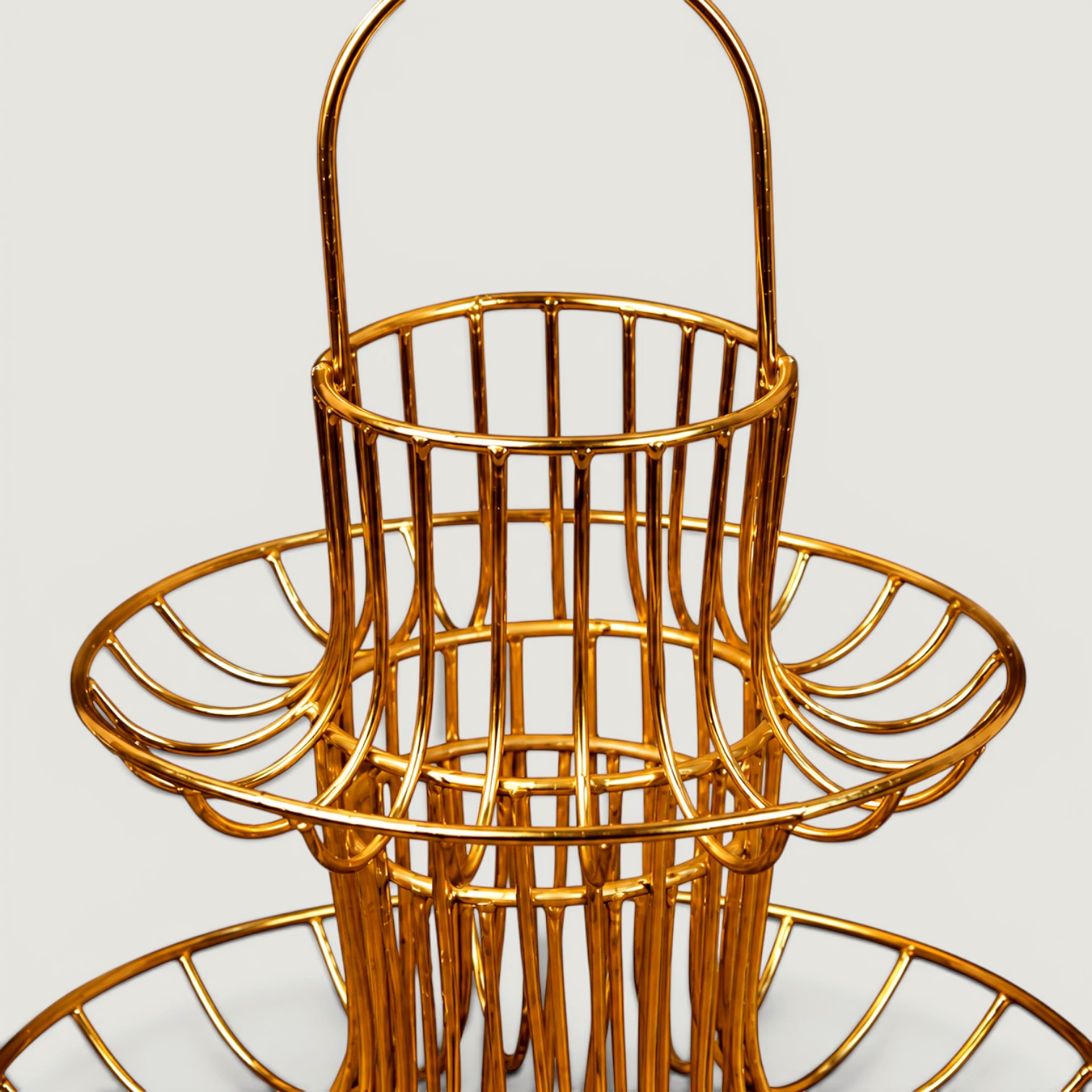 3-Tier Metal Fruit Basket Stand | Iron Countertop Fruit & Vegetable Organizer | Decorative Kitchen Storage Rack image 3