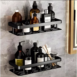 black bathroom wall shelf