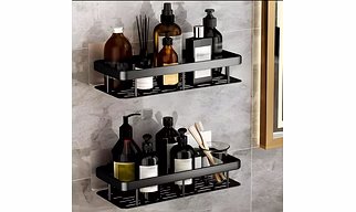 Black Bathroom Wall Shelf