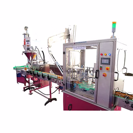pharmaceutical protein powder bottle filling machine, capping, labeling & batch coding machine manufacturers in india