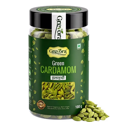 grevora premium green cardamom bold size (8+ mm)