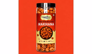 Grevora Peri Peri Makhana | Healthy Low Calorie Snack | High Protein Diet Snack | Roasted Makhana | Crunchy & Tasty 90 Gram