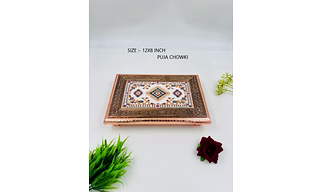 WOODEN COPPER PUJA CHOWKI