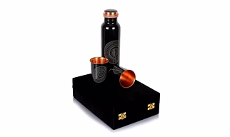 Pure Copper Water Bottle with two glasses (Tumbler 950ml)