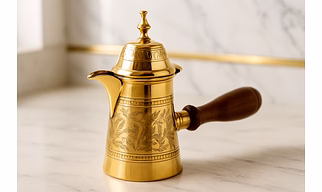 Handcrafted Brass Turkish Kettle with Cover
