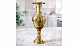Handcrafted Brass Colourful Flower Vase - Home Decor