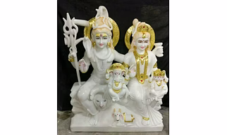 Marble Shiv Parvati Statue