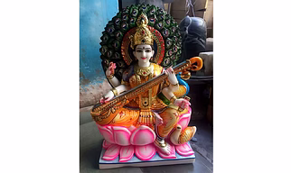 Marble Saraswati Mata Statue