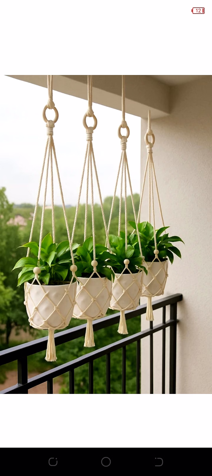 Macrama Plant Hanger; Premium Macrame Plant Hanger Home Decor image 2