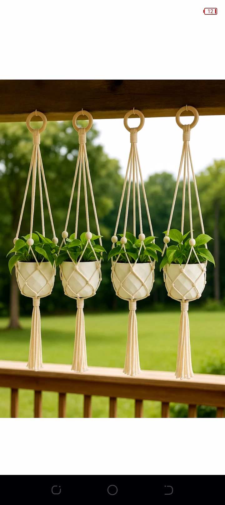 Macrama Plant Hanger; Premium Macrame Plant Hanger Home Decor image 3
