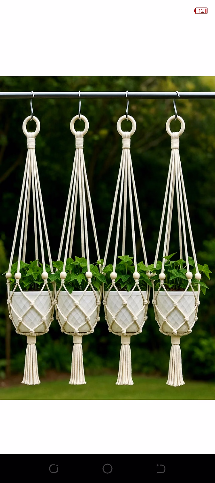 Macrama Plant Hanger; Premium Macrame Plant Hanger Home Decor image 4