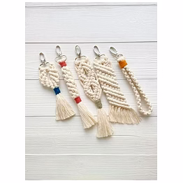 handmade boho macrama tessel keychain premium quality