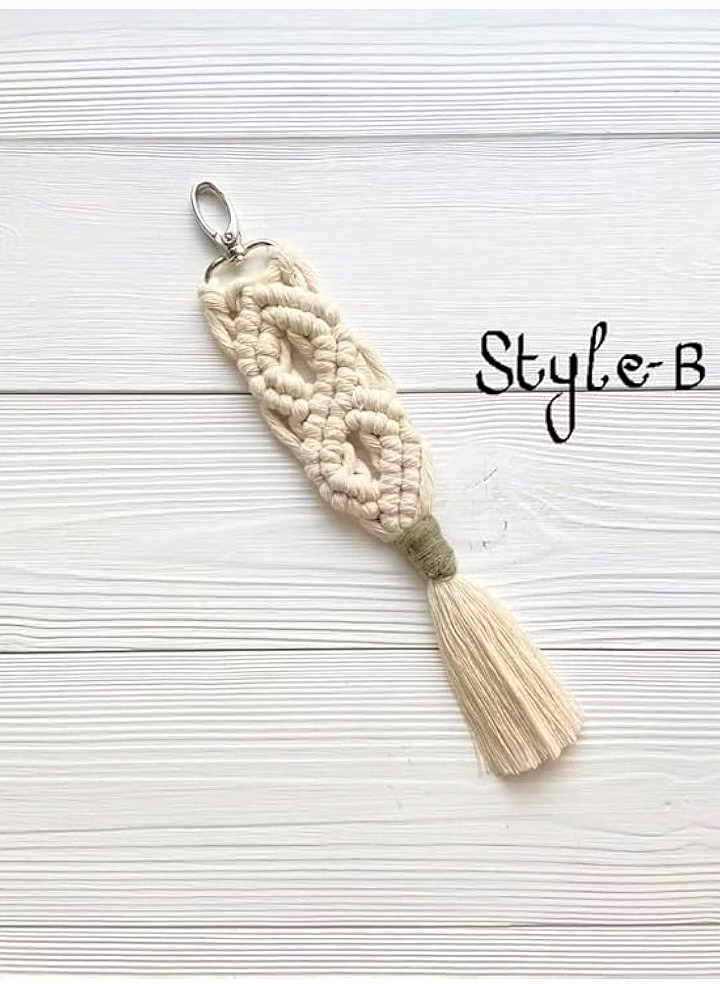Handmade Boho Macrama Tessel Keychain premium quality image 5