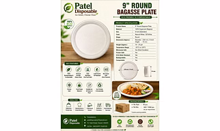 9” Bagasse Round Plate