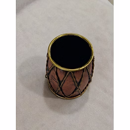 dholak pen stand – musical folk art desk piece