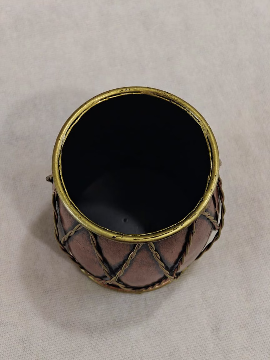 Dholak Pen Stand – Musical Folk Art Desk Piece image 3