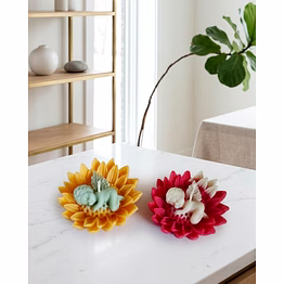 sunflower angel nest candles: set of 2 sleeping angel flower candles